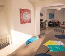 Open plan setting of Redwood apartment in the centre of Croyde