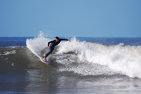 Croyde surfing at low tide